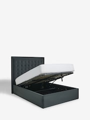Soft Velvet Charcoal Grey Winslow Upholstered Ottoman Storage Bed Frame - Image 7 of 8