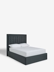 Soft Velvet Charcoal Grey Winslow Upholstered Ottoman Storage Bed Frame - Image 8 of 8