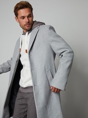 Threadbare Grey Luxe Single Breasted Tailored Coat - Image 1 of 4
