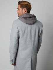 Threadbare Grey Luxe Single Breasted Tailored Coat - Image 2 of 4