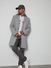 Threadbare Grey Luxe Single Breasted Tailored Coat - Image 3 of 4