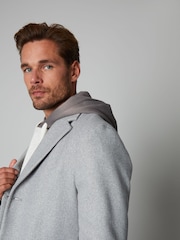 Threadbare Grey Luxe Single Breasted Tailored Coat - Image 4 of 4
