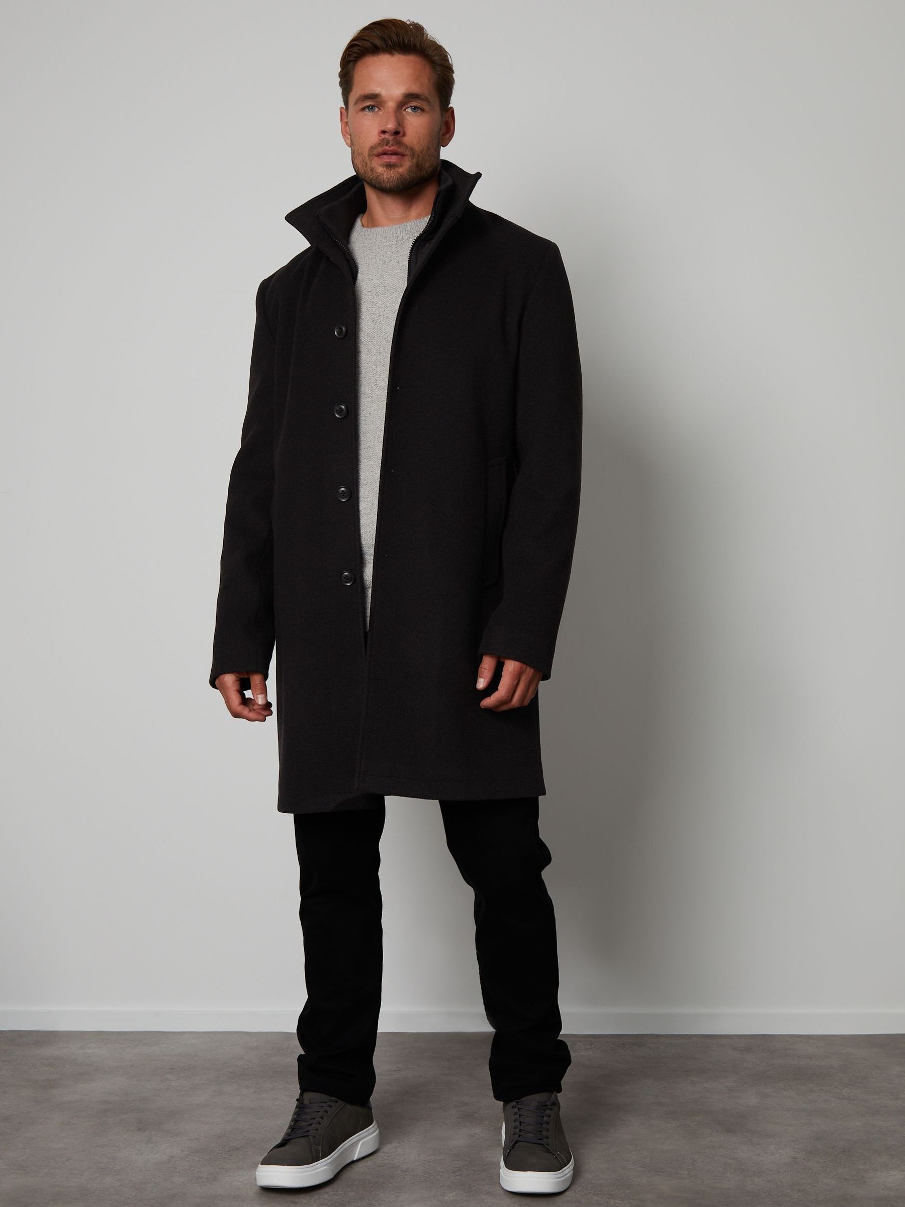 Calvin klein luxe funnel neck coat online