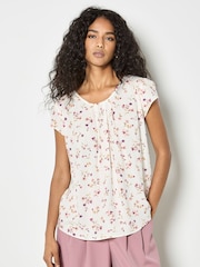 Apricot Cream Ditsy Floral Lightweight Top - Image 1 of 4