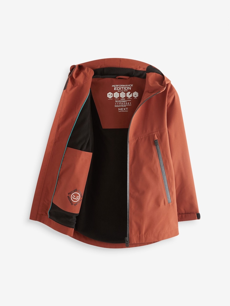 Red Waterproof Fleece Hooded Lined Coat (3-16yrs) - Image 2 of 5