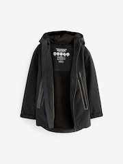 أسود - Waterproof Fleece Hooded Lined Jacket (3-17yrs) - صورة 2 من 7