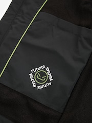 أسود - Waterproof Fleece Hooded Lined Jacket (3-17yrs) - صورة 6 من 7