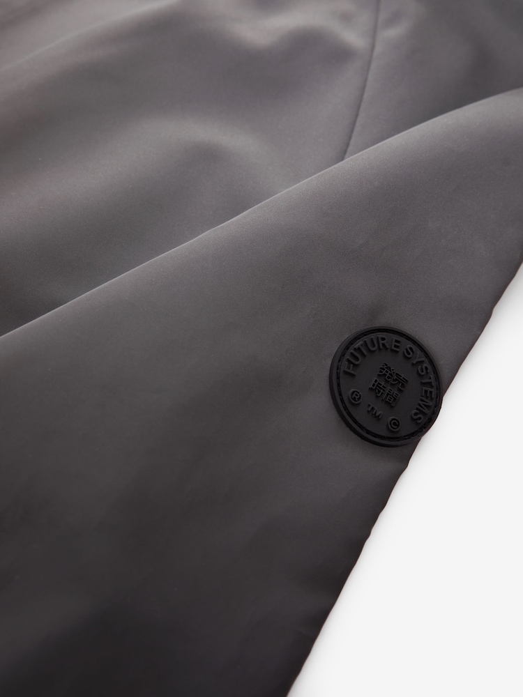 Gris réfléchissant - Veste doublée en polaire imperméable à capuche (317 ) - Image 4 of 5