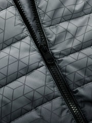 Grey/Black Quilted Midweight Hooded Jacket (3-17yrs) - Image 5 of 6