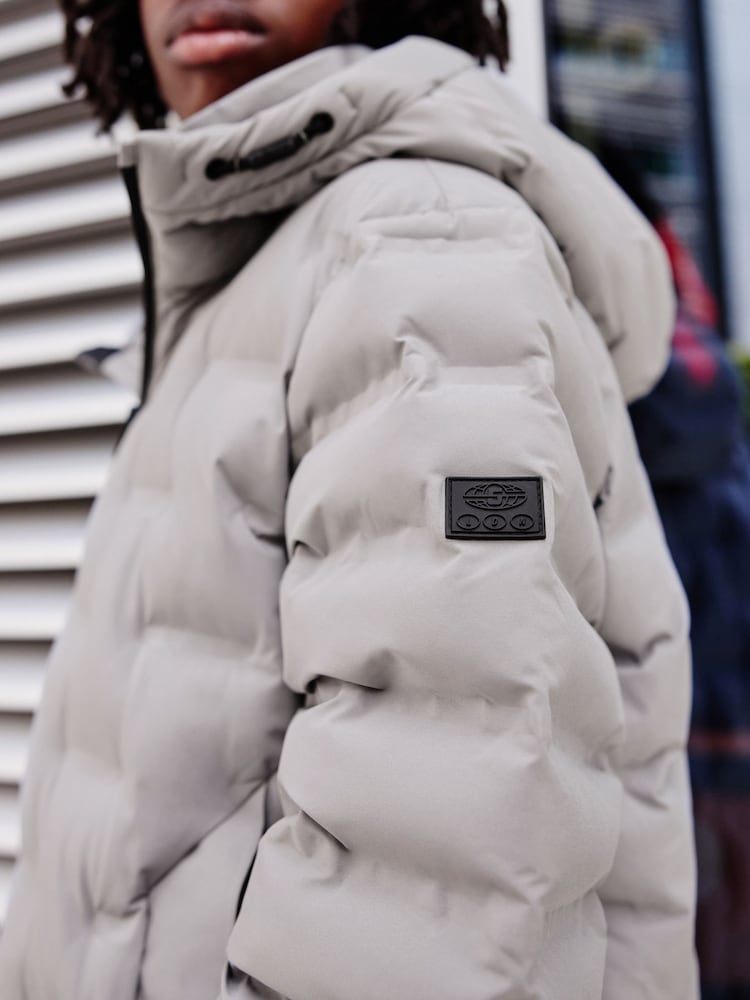 Grey Fleece Lined Padded Puffer Coat (3-17yrs) - Image 2 of 9