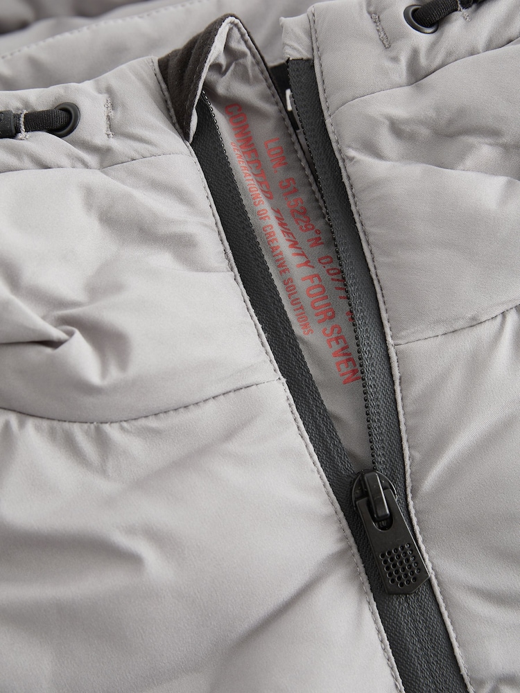 Grey Fleece Lined Padded Puffer Coat (3-17yrs) - Image 9 of 9