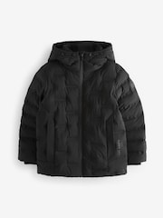 Black Fleece Lined Padded Puffer Coat (3-17yrs) - Image 4 of 7