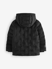 Black Fleece Lined Padded Puffer Coat (3-17yrs) - Image 6 of 7