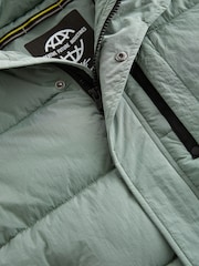Sage Green Utility Fleece Lined Hooded Padded Puffer Coat (3-16yrs) - Image 8 of 8