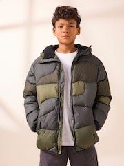 Khaki Quilted Puffer Jacket (3-16yrs) - Image 1 of 9