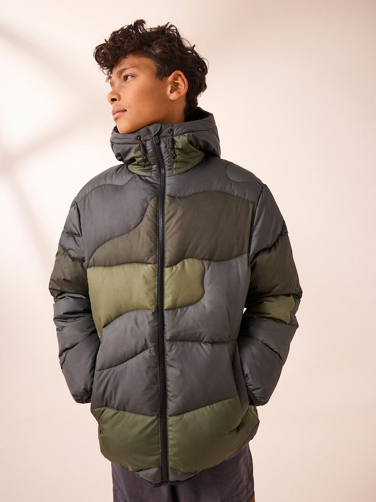 Khaki Quilted Puffer Jacket (3-16yrs) - Image 3 of 9