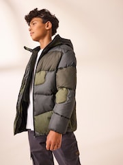 Khaki Quilted Puffer Jacket (3-16yrs) - Image 4 of 9