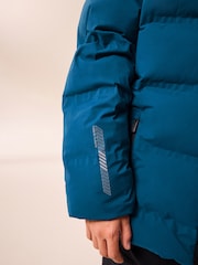 Cobalt Blue Regular Fabric Fleece Lined Hooded Padded Puffer Jacket (3-16yrs) - Image 6 of 15