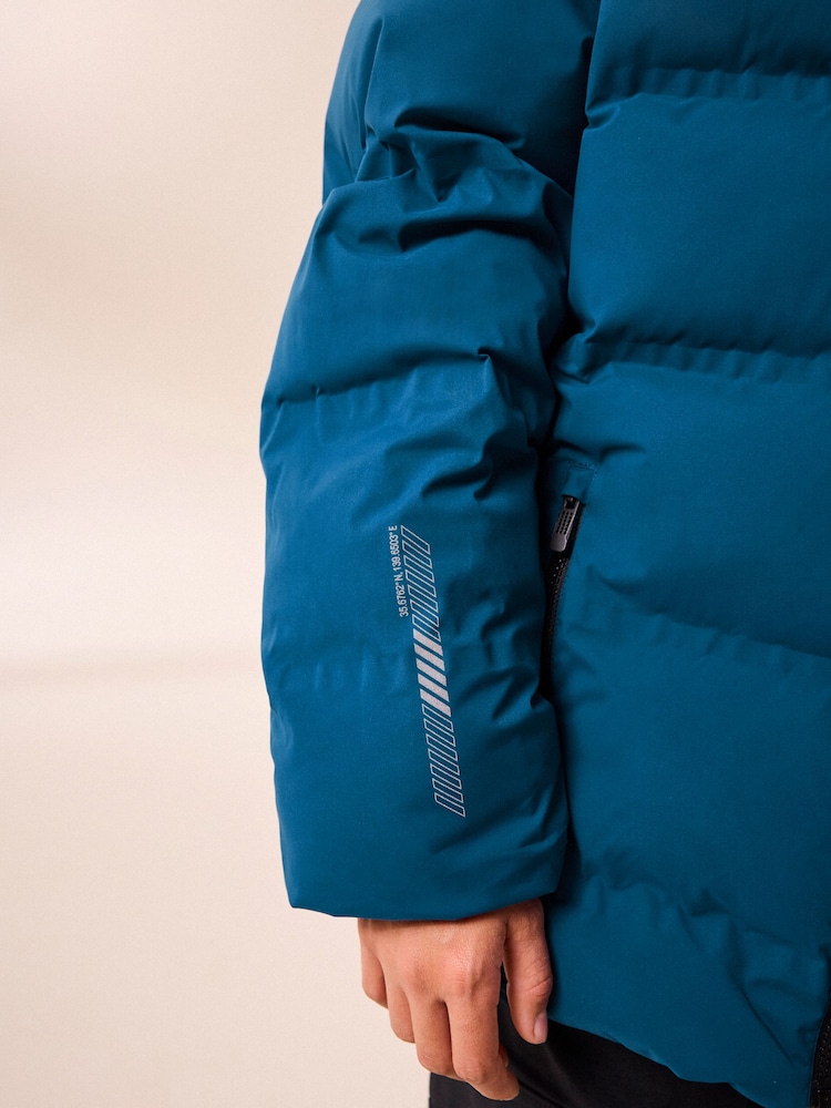 Cobalt Blue Regular Fabric Fleece Lined Hooded Padded Puffer Jacket (3-16yrs) - Image 6 of 15
