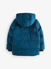 Cobalt Blue Regular Fabric Fleece Lined Hooded Padded Puffer Jacket (3-16yrs) - Image 8 of 15