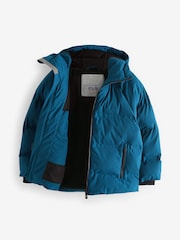 Cobalt Blue Regular Fabric Fleece Lined Hooded Padded Puffer Jacket (3-16yrs) - Image 9 of 15
