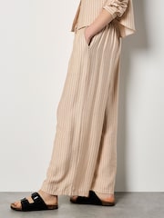 Apricot Natural Pinstripe Wide-Leg Trousers - Image 4 of 4