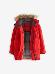 Orange Faux Fur Trim Hooded Padded Parka Coat (3-16yrs) - Image 10 of 11
