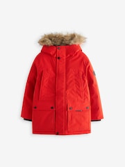 Orange Faux Fur Trim Hooded Padded Parka Coat (3-16yrs) - Image 8 of 11