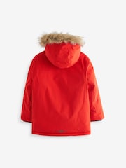 Orange Faux Fur Trim Hooded Padded Parka Coat (3-16yrs) - Image 9 of 11
