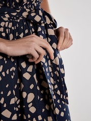 Apricot Blue Scattered Squares Shirt Midi Dress - Image 5 of 5