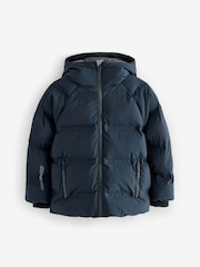 Navy Fleece Lined Hooded Padded Puffer Jacket (3-17yrs) - Image 1 of 12