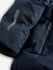 Navy Fleece Lined Hooded Padded Puffer Jacket (3-17yrs) - Image 10 of 12