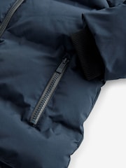 Navy Fleece Lined Hooded Padded Puffer Jacket (3-17yrs) - Image 11 of 12