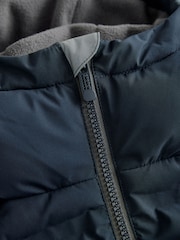 Navy Fleece Lined Hooded Padded Puffer Jacket (3-17yrs) - Image 12 of 12