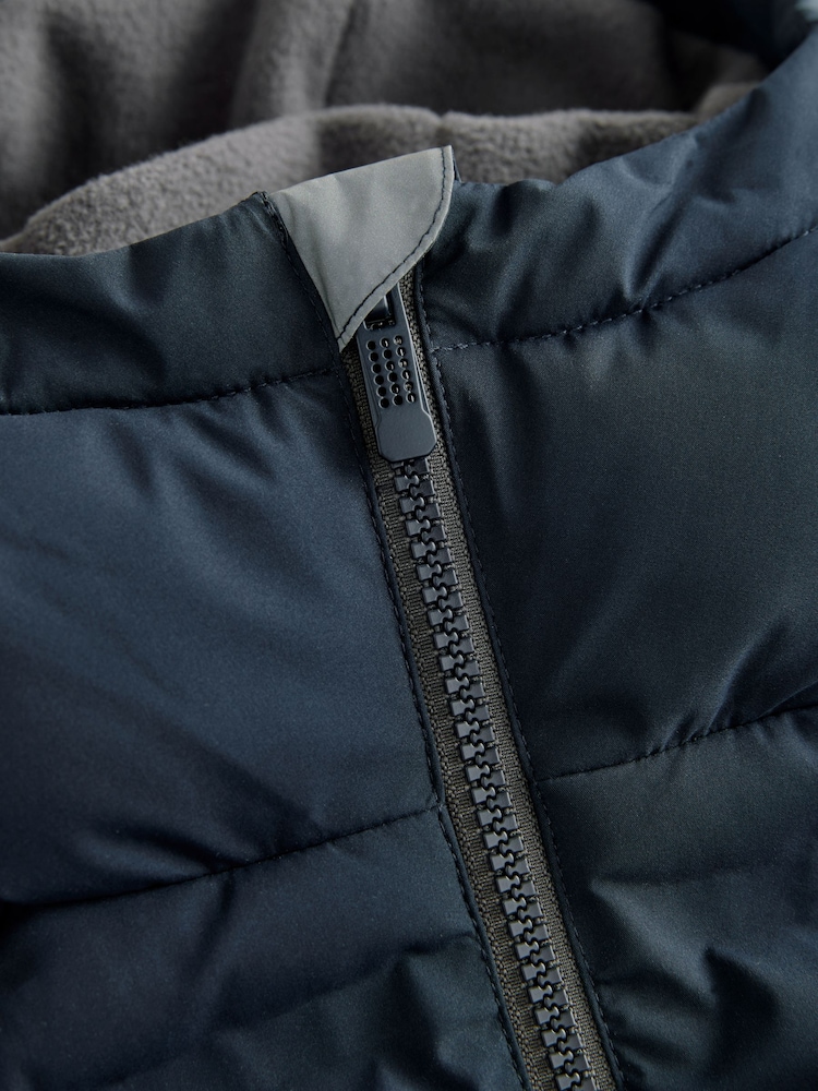 Navy Fleece Lined Hooded Padded Puffer Jacket (3-17yrs) - Image 12 of 12