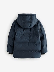 Navy Fleece Lined Hooded Padded Puffer Jacket (3-17yrs) - Image 4 of 12