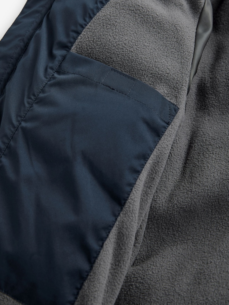 Navy Fleece Lined Hooded Padded Puffer Jacket (3-17yrs) - Image 8 of 12