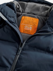 Navy Fleece Lined Hooded Padded Puffer Jacket (3-17yrs) - Image 9 of 12