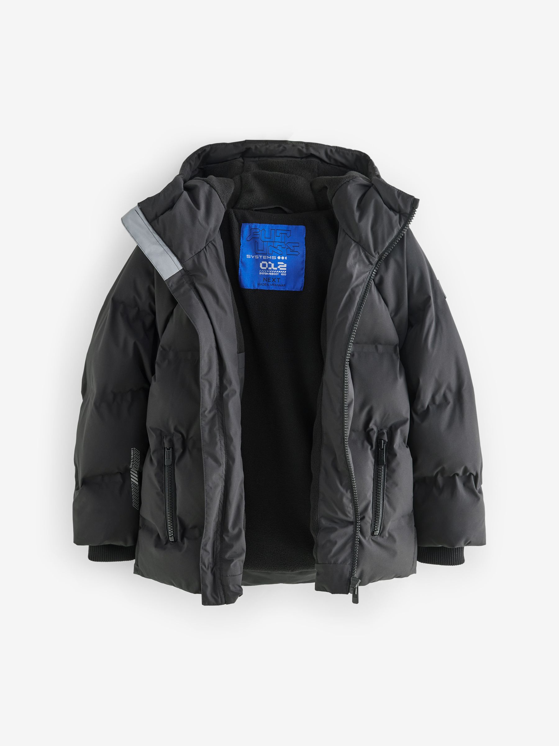 Padded puffer jacket black clearance