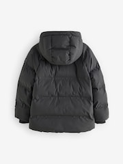 Black Regular Fabric Fleece Lined Hooded Padded Puffer Jacket (3-17yrs) - Image 4 of 10