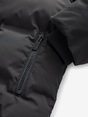 Black Regular Fabric Fleece Lined Hooded Padded Puffer Jacket (3-17yrs) - Image 8 of 10