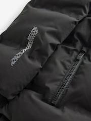Black Regular Fabric Fleece Lined Hooded Padded Puffer Jacket (3-17yrs) - Image 9 of 10