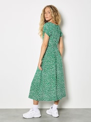 Verde - Apricot Spot Print Milkmaid Midi Dress - Imagen 3 de 4
