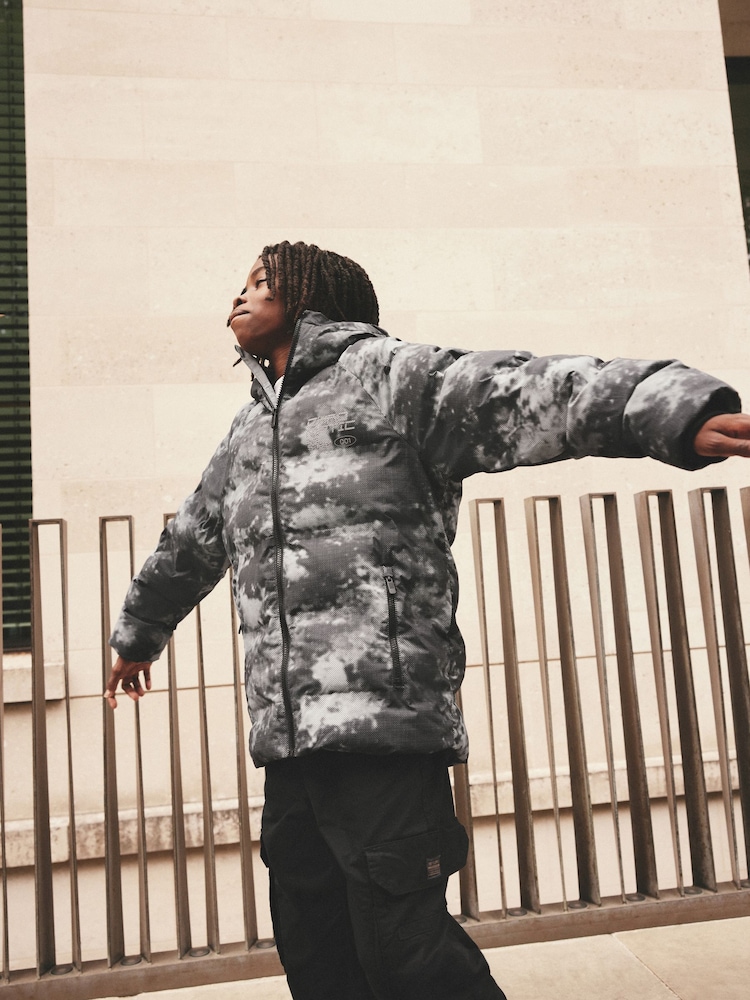 Grey Fleece Lined Hooded Padded Puffer Jacket (3-17yrs) - Image 3 of 10