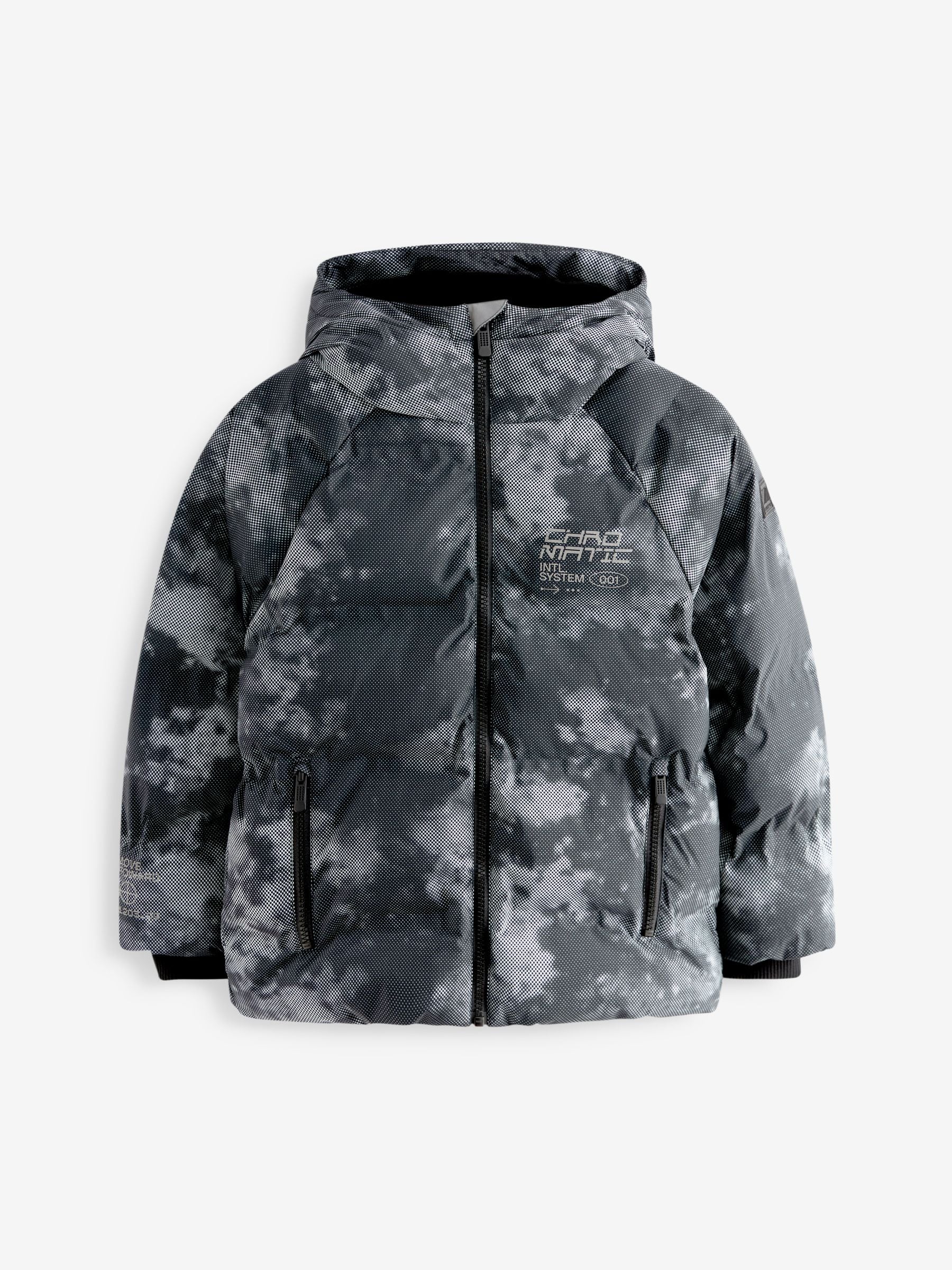 Grey 1 Fleece Lined Hooded Padded Puffer Jacket 3 17yrs