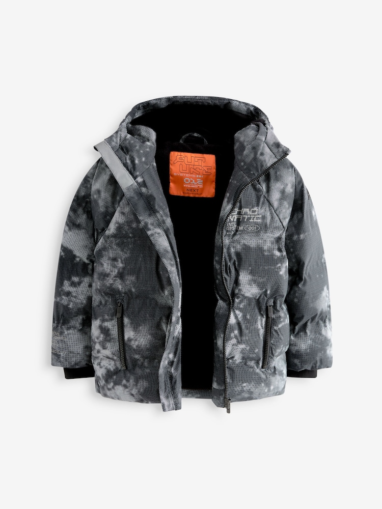 Grey Fleece Lined Hooded Padded Puffer Jacket (3-17yrs) - Image 8 of 10