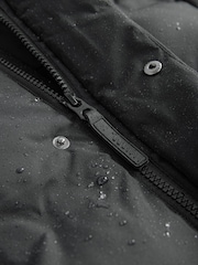 Black Waterproof Longline Fleece Lined Puffer Coat (3-17yrs) - Image 9 of 12