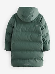 Sage Green Waterproof Longline Fleece Lined Puffer Coat (3-17yrs) - Image 11 of 15