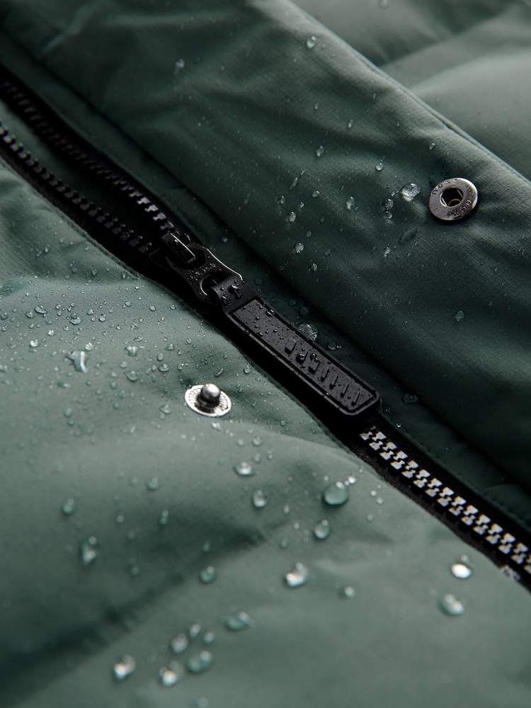 Sage Green Waterproof Longline Fleece Lined Puffer Coat (3-17yrs) - Image 12 of 15