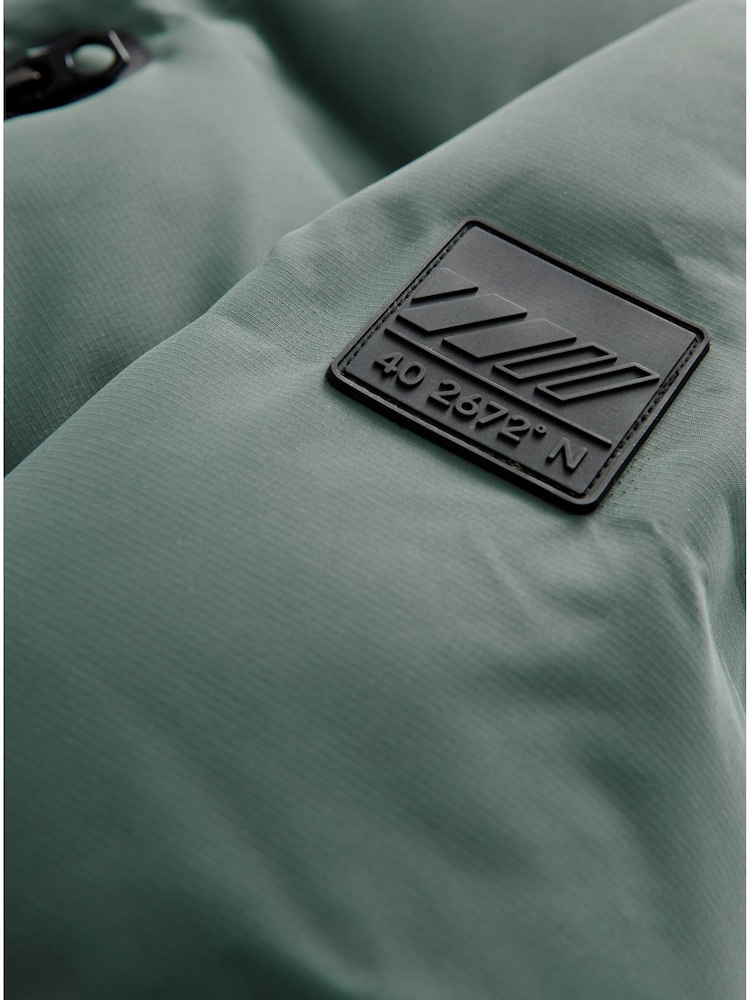 Sage Green Waterproof Longline Fleece Lined Puffer Coat (3-17yrs) - Image 15 of 15